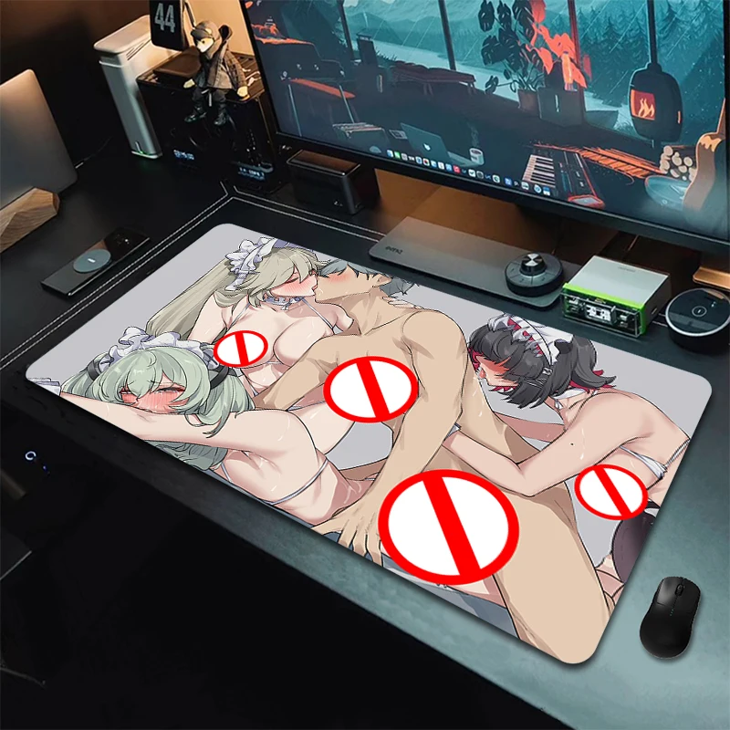Zenless Zone Zero Gaming Mouse Pad Ellen Joe, Jane Doe, Zhu Yuan, Anby, Qingyi, Nicole Large Mousepad Sexy Nude Big Boobs Mouse Mat R18 Hentai Nipple Desk Mat NSFW Carpet
