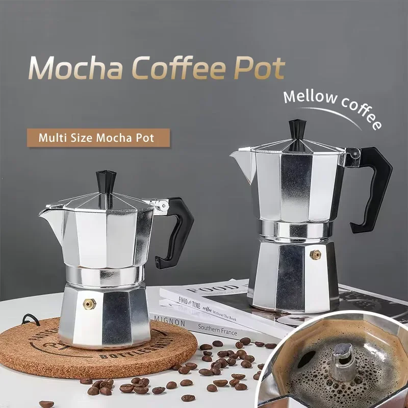 600ML Aluminum Mocha Coffee Pot Espresso Coffee Maker Percolator Tool Home Hand-brewed Octagonal Moka Pot Kitchen Utensils