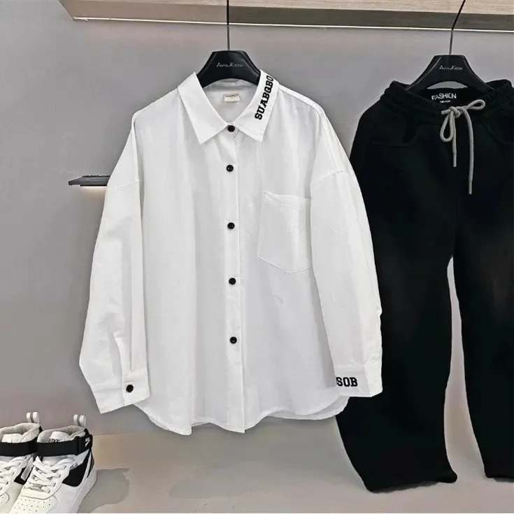 جديد 3-12 سنة ربيع الخريف الفتيان قميص بلون واحدة الصدر الوقوف طوق كم طويل قميص للأطفال الأطفال القطن قميص