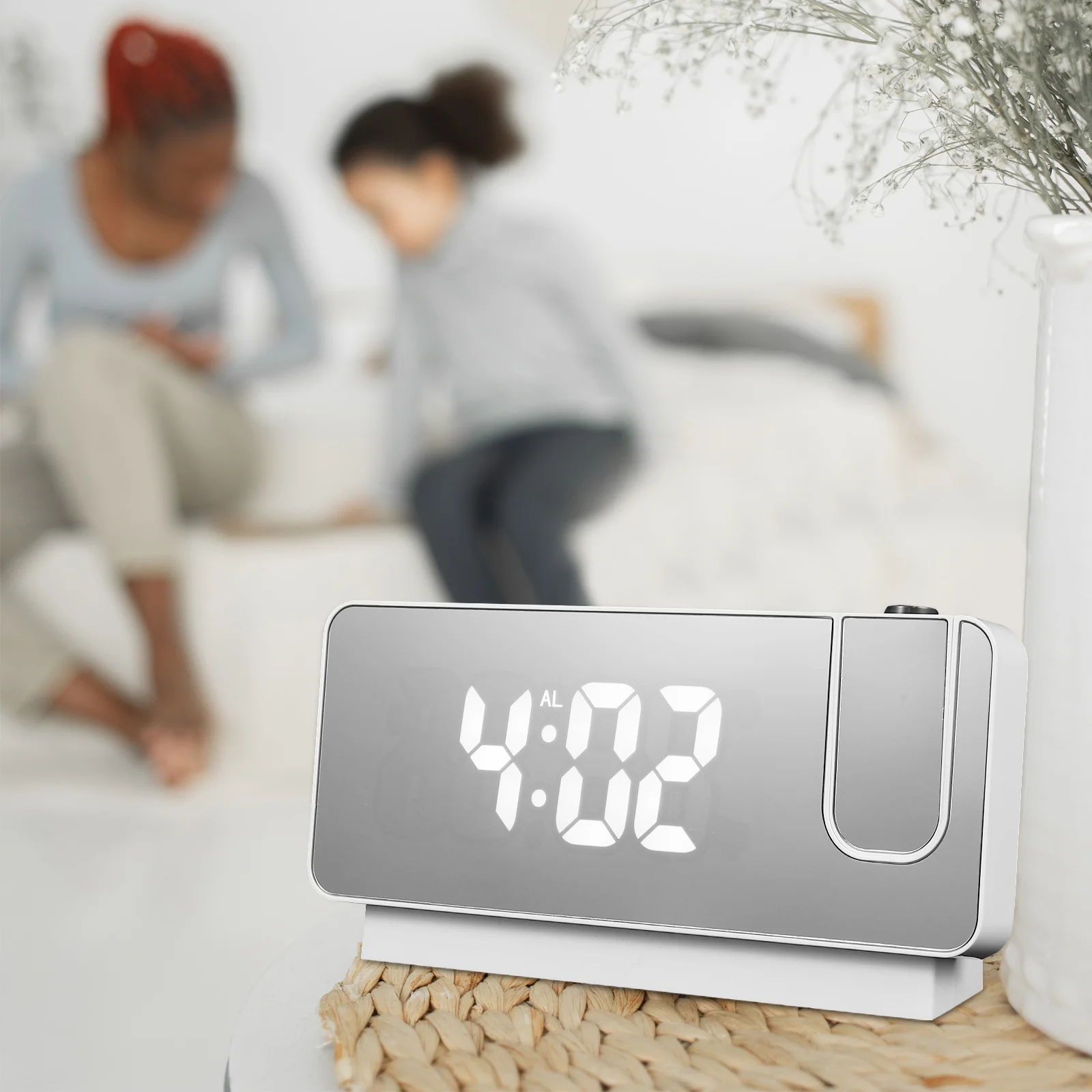 LED Electronic Clock Student Projection Alarm Digital Desk Home Dormitory Clocks