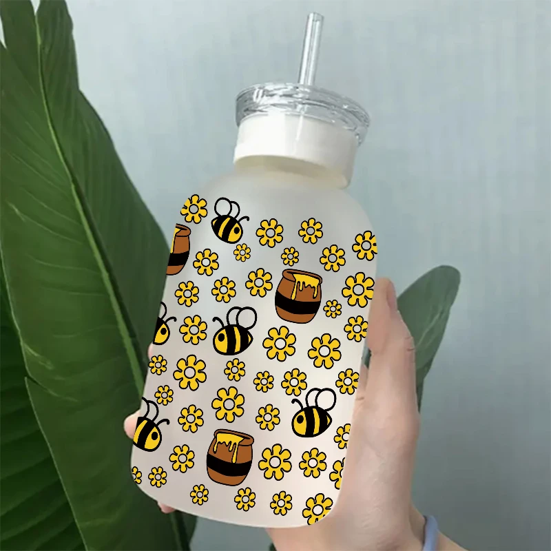 UV DTF Sticker Bee Theme For The 16oz Libbey Glasses Wraps Cup Can DIY Waterproof Easy To Use Decals D28210