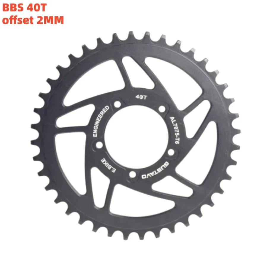 GUSTAVO Elektrofahrrad Kettenblatt für BAFANG BBS01 BBS02 Mittelmotor Kettenrad 36/38/40/42/44/46/48/52 Zähne – Detail 6