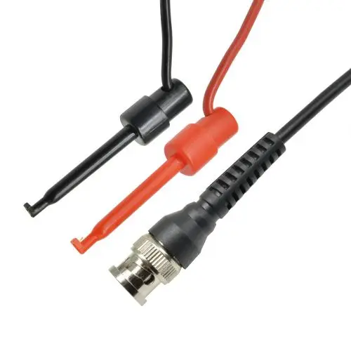 P1007 BNC Male Plug Q9 to Dual Hook Clip Oscilloscope Test Probe Cable Leads 120CM with Two Mini Probes Ended 500V 5A Test Hook oscilloscope probe test probe lead cable