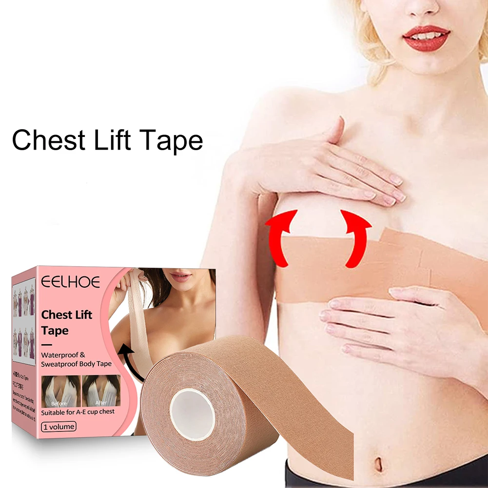 1Roll Breast Lifter Sticker Adhesive Women Breast Shaping Tapes Invisible Sweatproof Breathable Elastic for Off-shoulder Clothes