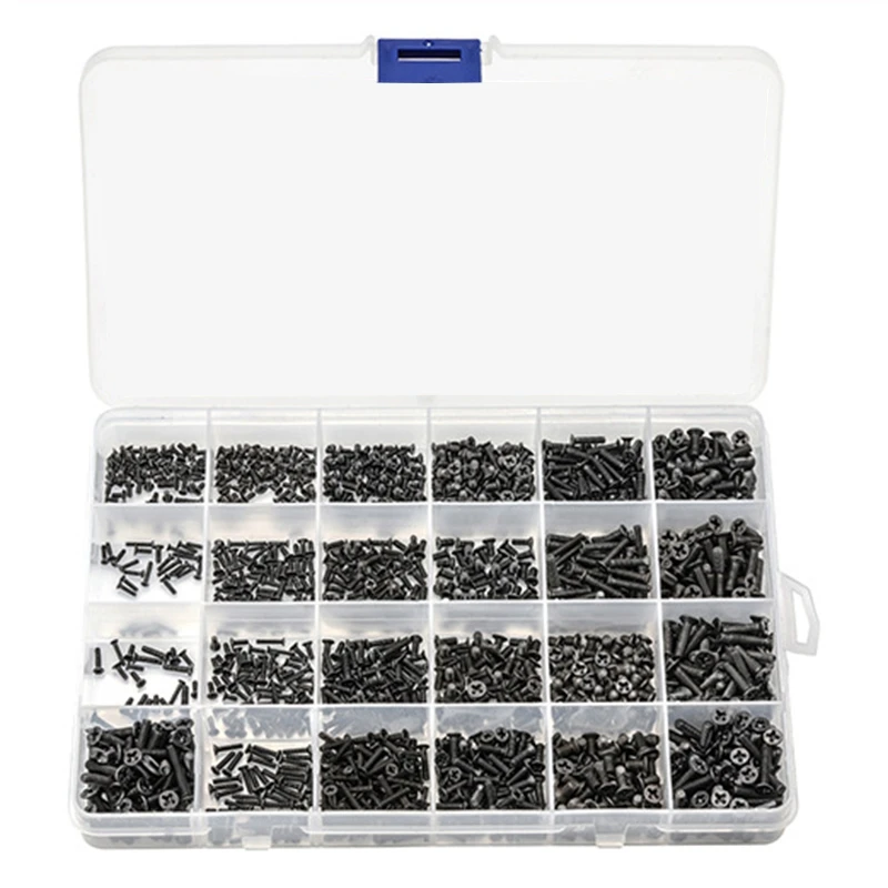 

720Pcs Countersunk Flat Head Mini Screw Set M1.4 M1.7 M2 M2.5 M3 Carbon Steel Computer Notebook Laptop Screws Kit