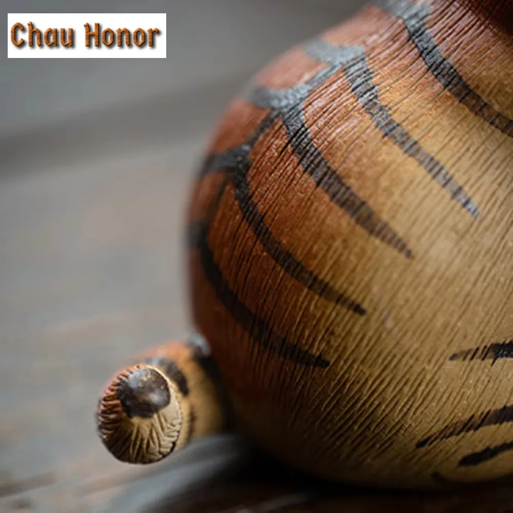 Creative Purple Clay Fingertip Tea Pets Small Lovely Tiger Statue Ornament Handmade Sculpture Crafts Home Tea Set Decoration Art