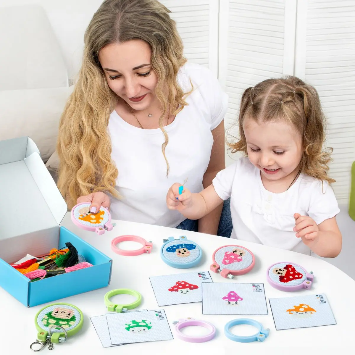 Cross Stitch Kits DIY Cross Stitch Embroidery Starter kit For Beginner kids Adults Making Your Own Keychain Handmade Knitted Animal Manual Crafts