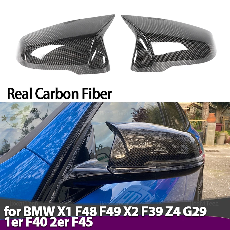 

Черное боковое зеркало заднего вида из углеродного волокна для BMW 1 2 серии F44 F40 Z4 G29 X1 F48 F49 X2 F39 Toyota Supra 2019-2023