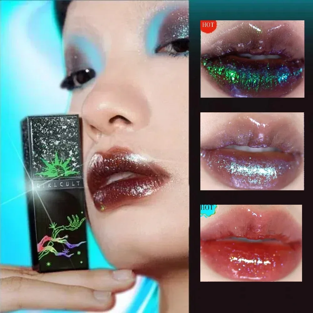 Girlcult Waterproof Lip Tint Moisturizing Shine Glitter Lipstick Mirror Long-Lasting Chameleon Lip Gloss Women Makeup Cosmetics 2