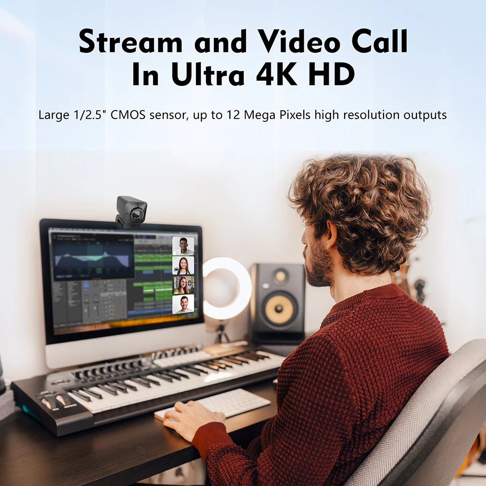 TOALLIN 4K Webcam 1080P HD mini Camera PC Webcam with Microphone Auto Focus usb Camera For Live Streraming & Video Conferencing
