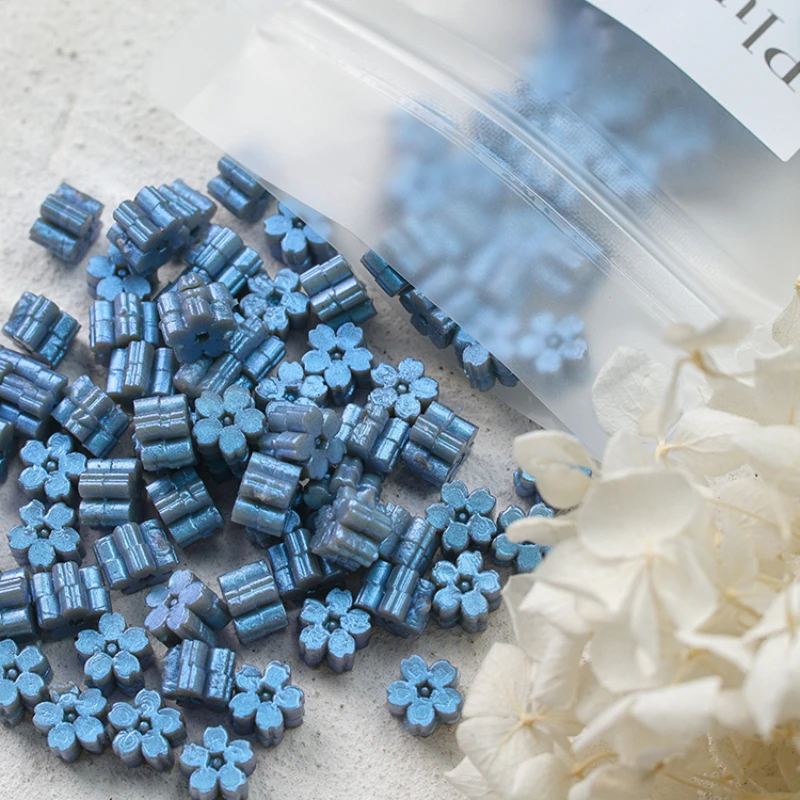 60pcs Sakura Wax Seal Beads INS Glitter Fire Paint Wax Beads DIY Envelope Wedding Invitation Vintage Stamp Craft Supplies