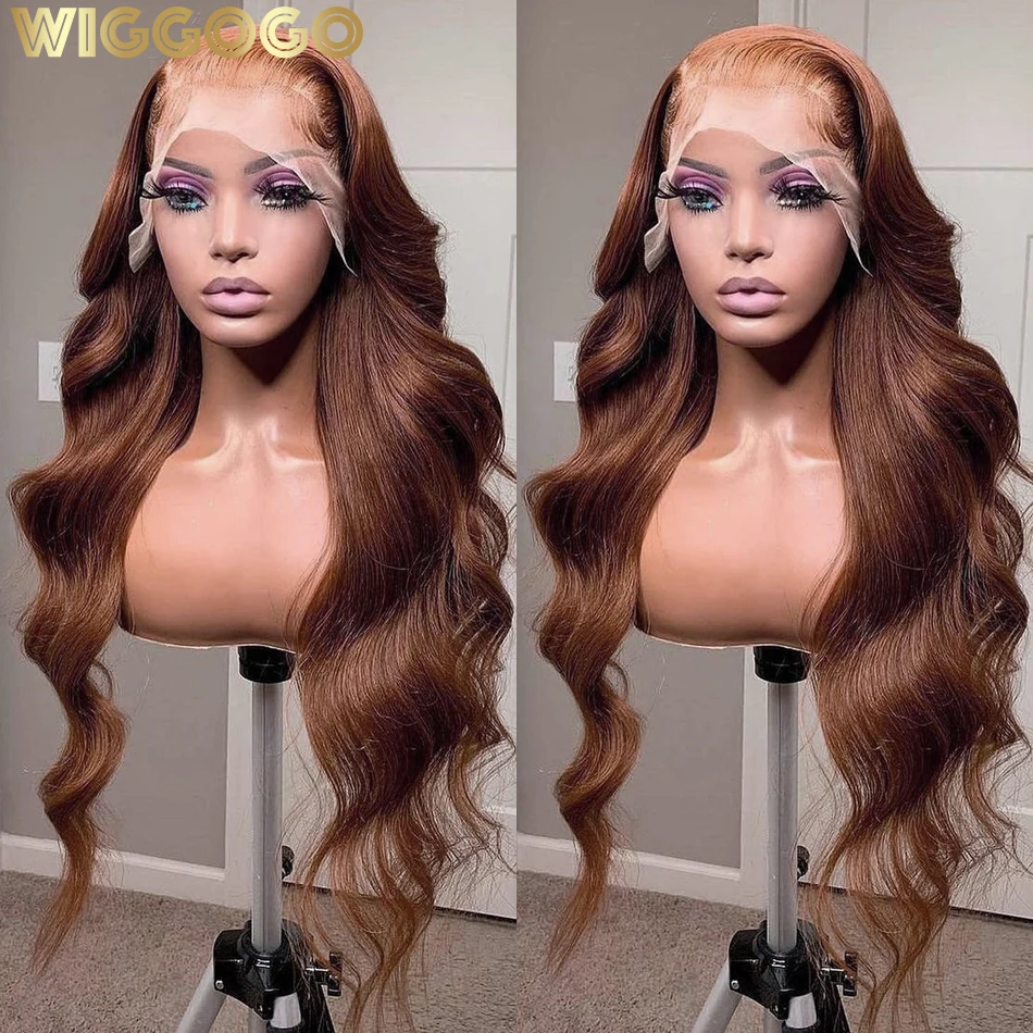 

Wiggogo Brown Wig Body Wave 13X6 Hd Lace Frontal Wig Chocolate Brown Lace Front Wigs Hd Lace Wig 13X4 Lace Front Human Hair Wigs