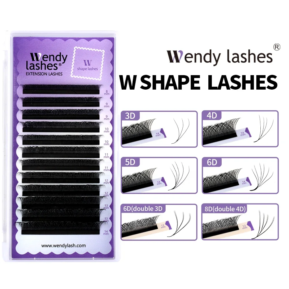 Wendy Lashes W Shape Bloom 3D/4D/5D/6D/8D Premade Volume YY Shape Fake Eyelashes Makeup Supplies Natural C&iacute;lios YY eyelash extension eyelash extensions eyelash extension lashes fake eyelashes false eyelashes