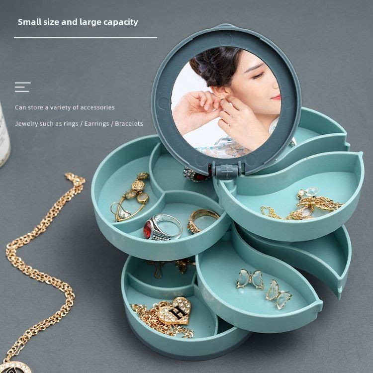 New style fashion jewelry jewelry multi-layer rotating daily desktop storage box earrings hair clip headgear headband simple