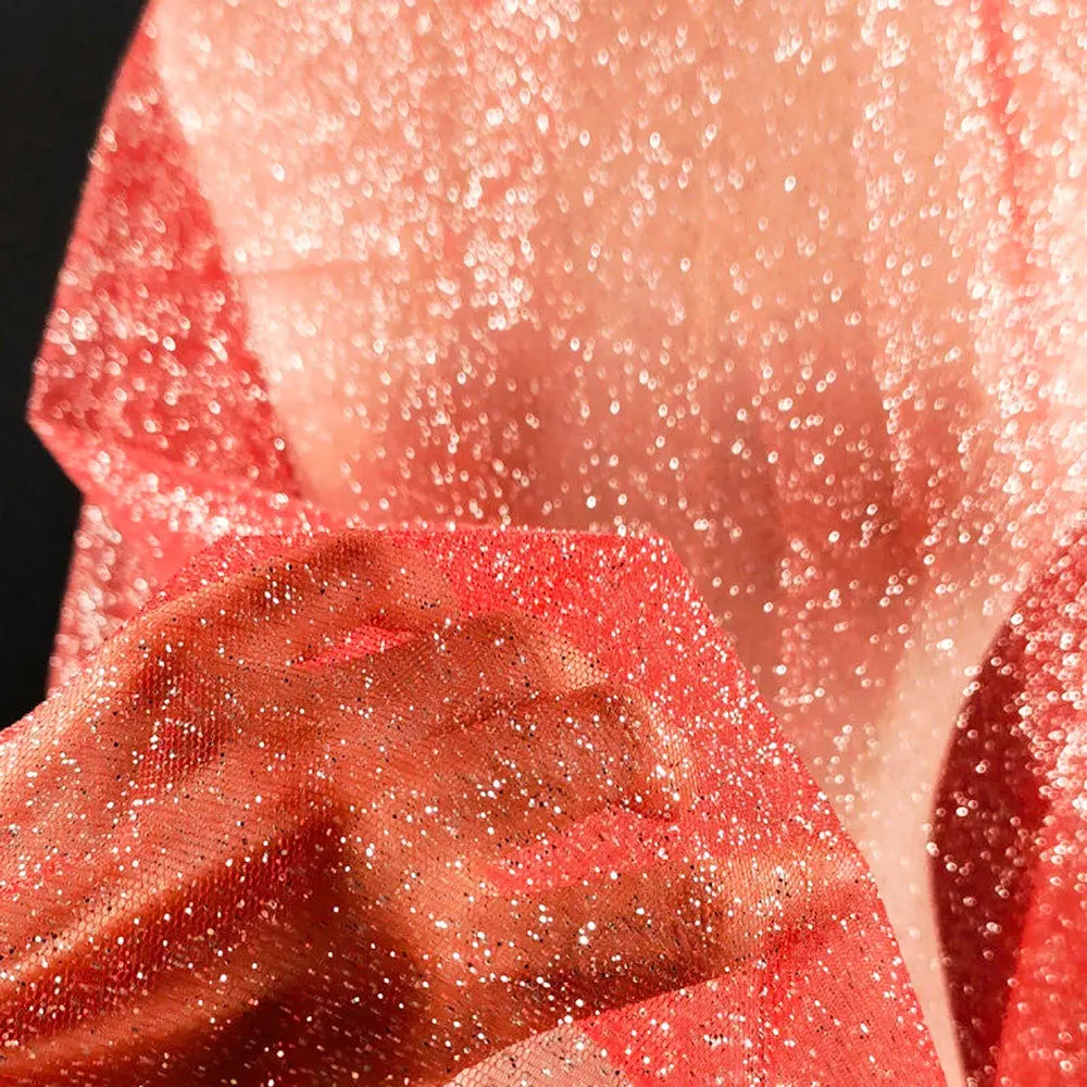 Silver Glitter Sequin Tulle Fabric for DIY Crafts and Event Decor
