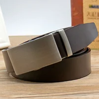 Leather belt men High Quality Genuine Leather Belts, Automatic Buckle Belt, Adjustable No Hole Belt Jeans Belt for Men - Image 4