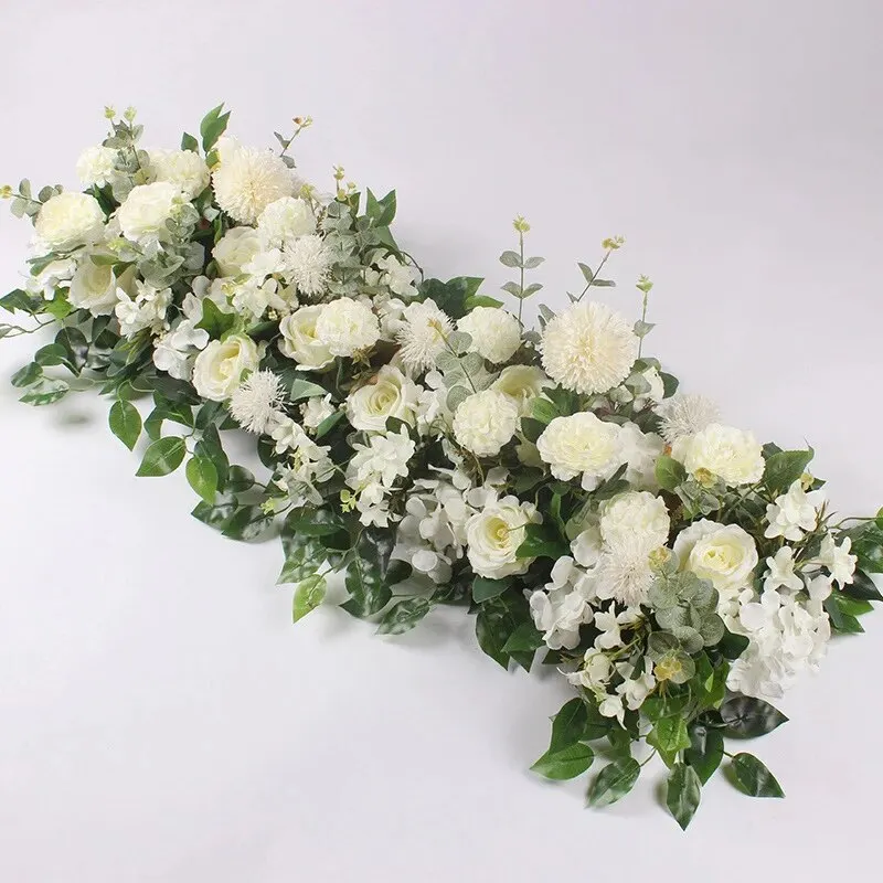 100cm Artificial Flower Row DIY Wedding Party Background Wall Decoration Flowers Outdoor Forest Wedding Decoration Fake Flowers