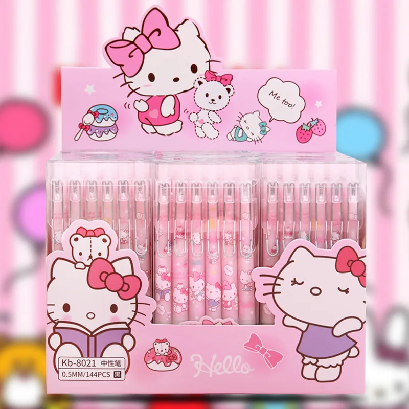 12pcs Sanrio Gel Pens 0.5mm Kawaii Anime Hello Kitty Signature