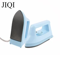 JIQI Mini Portable Electric Irons Craft Hot Fix Rhinestone Iron Clothes Garment Flatiron Travel Dry Ironing Machine Baseplate EU 1