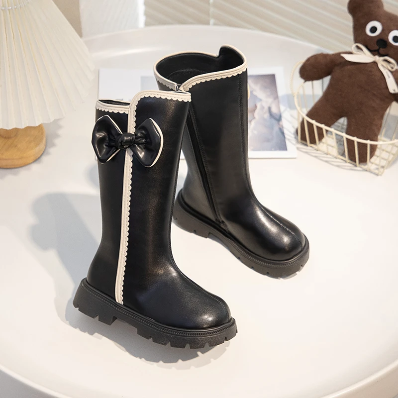 Girls Leather Boots with Soft Sole for Autumn