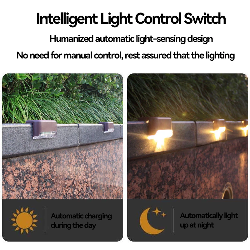 Solar Deck Lights Stair Lamp IP65 Waterproof Led Solar Lights For Railing Stairs Step Fence Yard Patio And Pathway 6