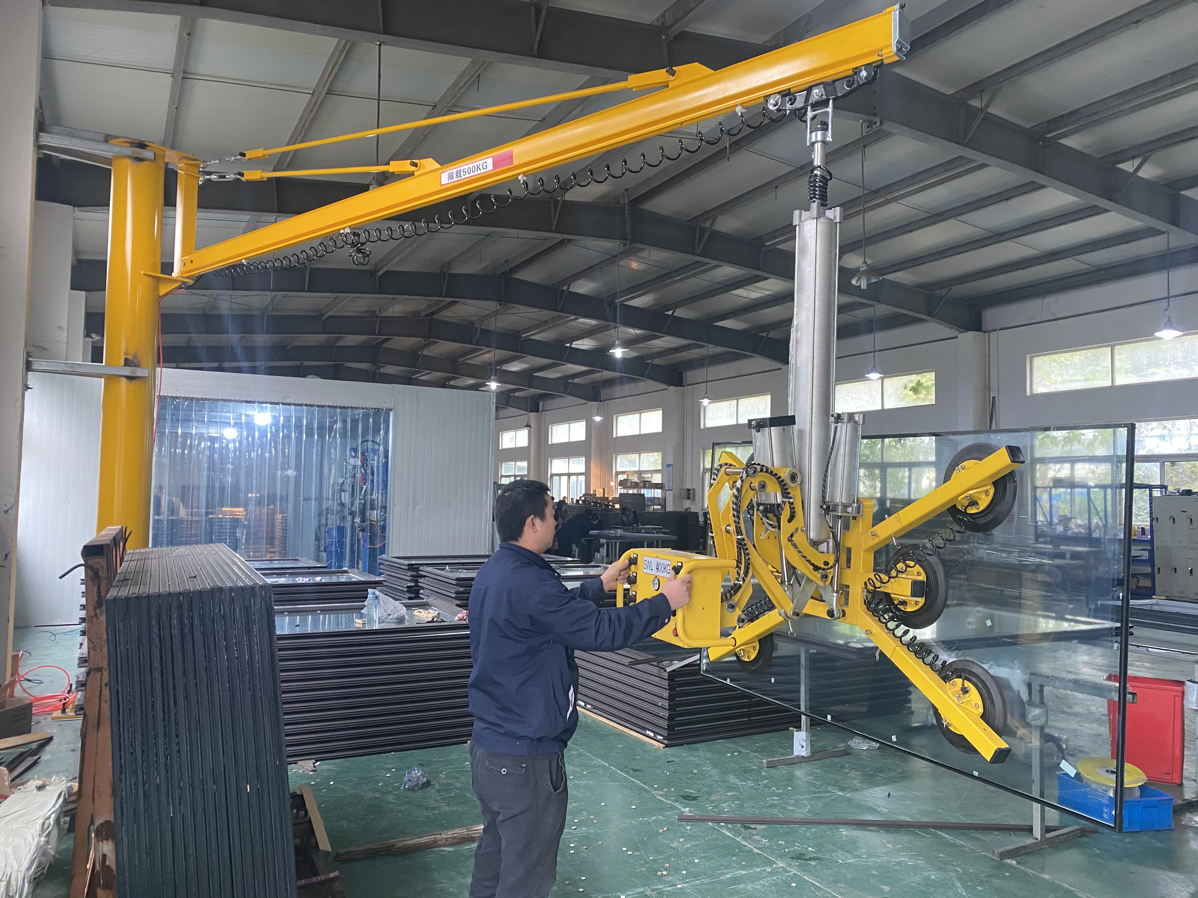 Awovolift Pneumatic Vacuum Glass Lifter Machine 90 Degree Rotating And Turning With CE Vacuum Lifter 50-500kg Air Powered