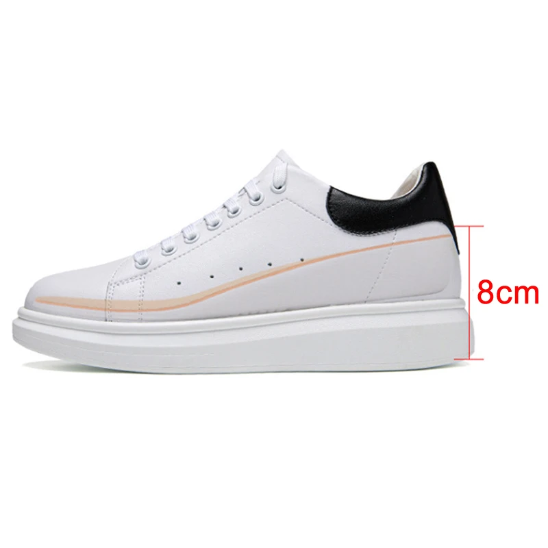 Scarpe da ascensore di lusso uomo donna Sneakers scarpe da ginnastica che aumentano l'altezza scarpe sportive invisibili da 8CM con rialzo più alto scarpe bianche da uomo