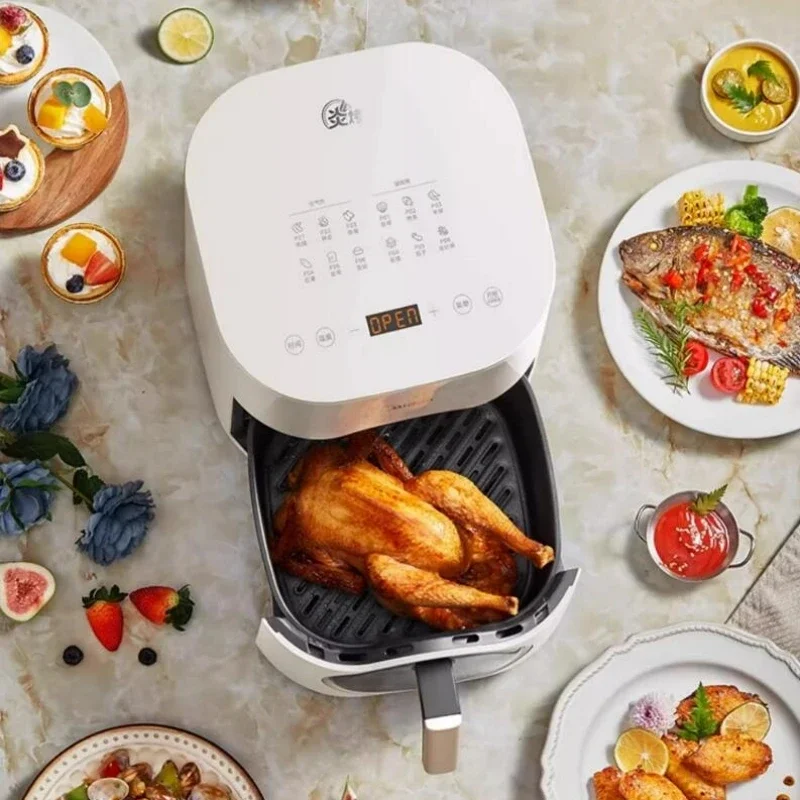 Midea 220V Air Fryer Home 5.5L Visible No-Flip Multifunction Electric Fryer French Fry Machine Oil-Free Electric Fryer 5