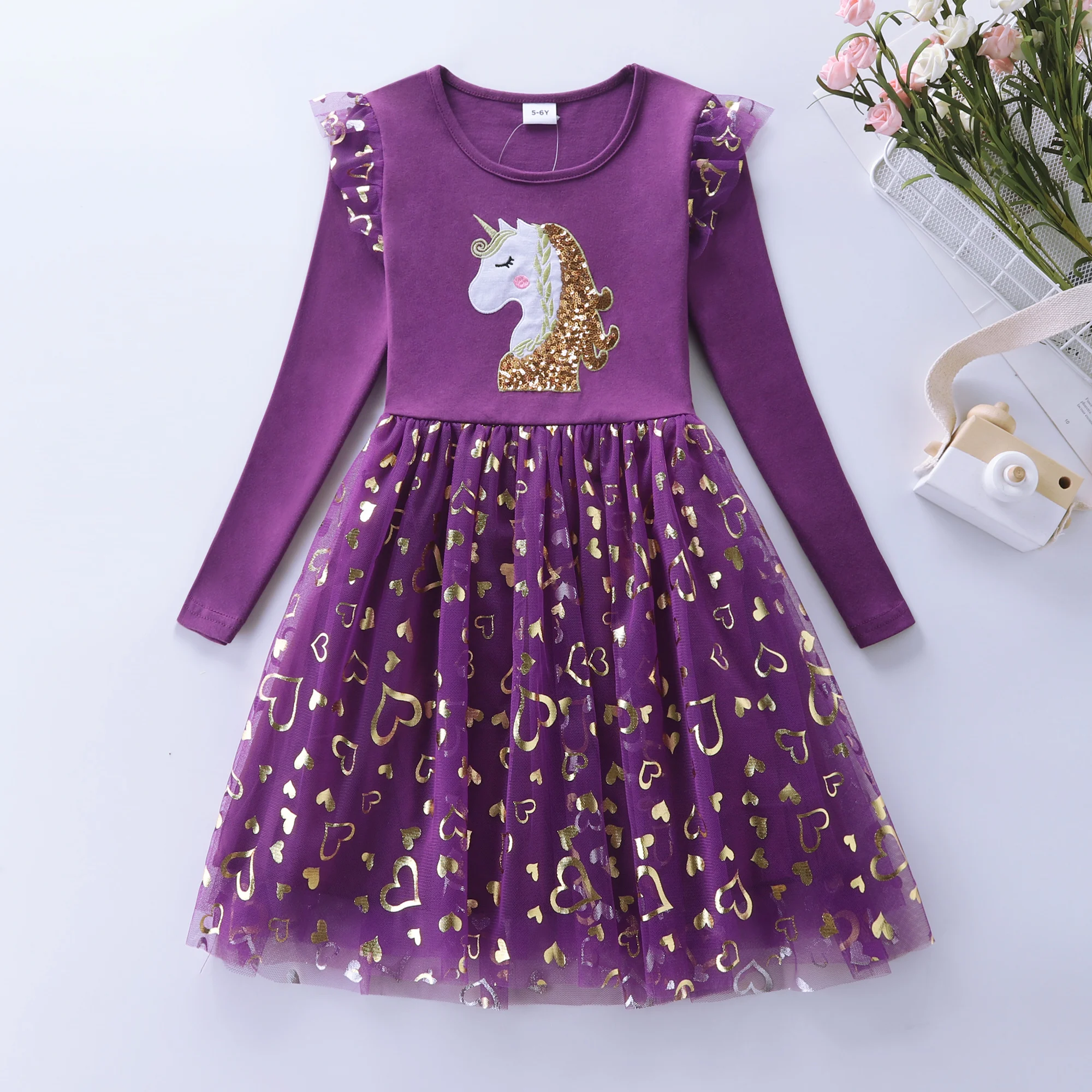 My Little Pony Kleid Für Mädchen - A-Linie Langarm Mit Einhorn Grafik! Für Kinder 2-6 Jahre, Offiziell Lizenziert