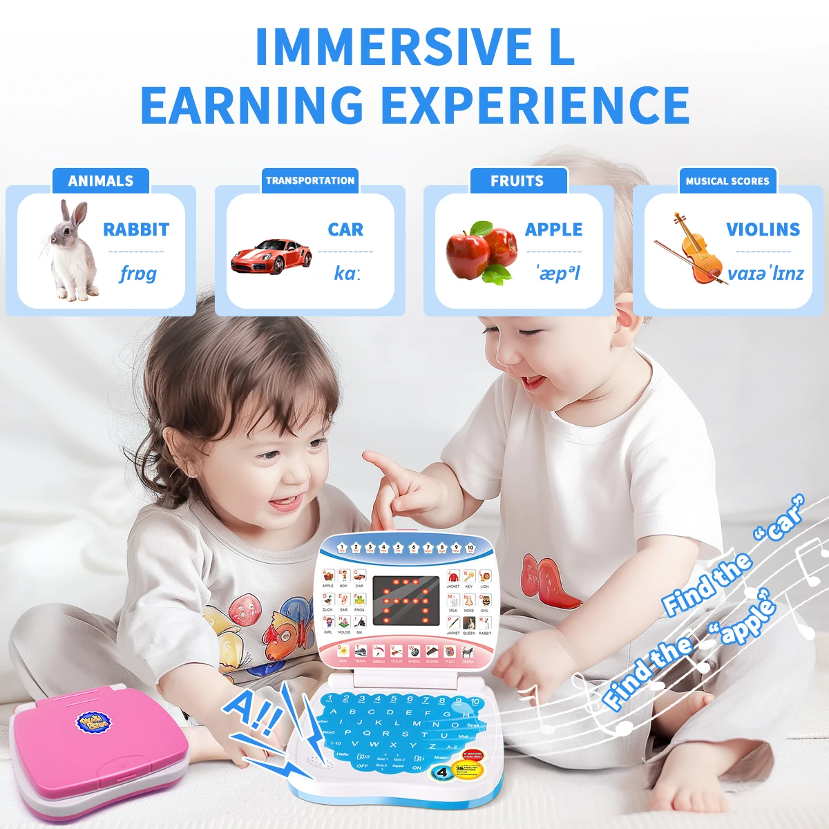 Child Education Computer Toy, Age 3+ Literacy Math Music Learning, Early Learning Machine, Birthday Christmas Gift 2