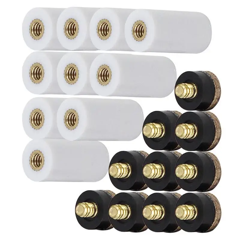 

10Pcs Cue Tips Billiard Replacement Screw-on Tips with Pool Cue Stick Ferrules