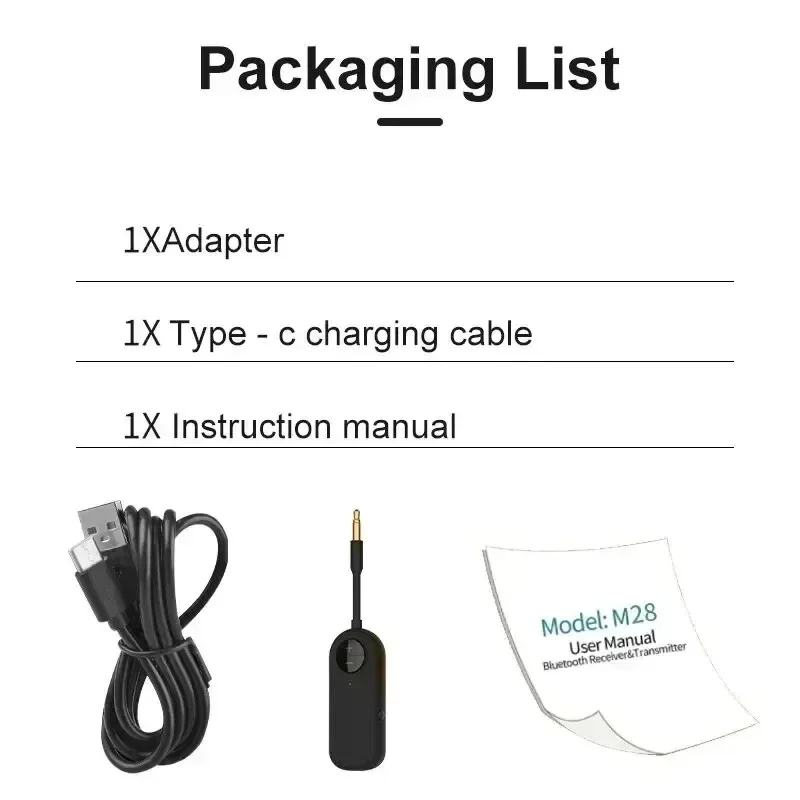 2 in 1 Bluetooth 5.4 Audio Receiver Transmitter Multipoint Wireless Adapter Mic 3.5MM AUX Stereo Music for Car Airplane TV