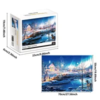 1000 Pieces Snow Night Aurora Jigsaw Puzzles for Adults Home Decor Games Family Fun Floor Puzzles Educational Toys 2