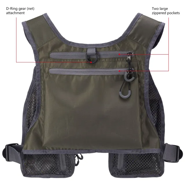Chaleco de pesca con mosca Bassdash FV08: comodidad, versatilidad y durabilidad para los pescadores