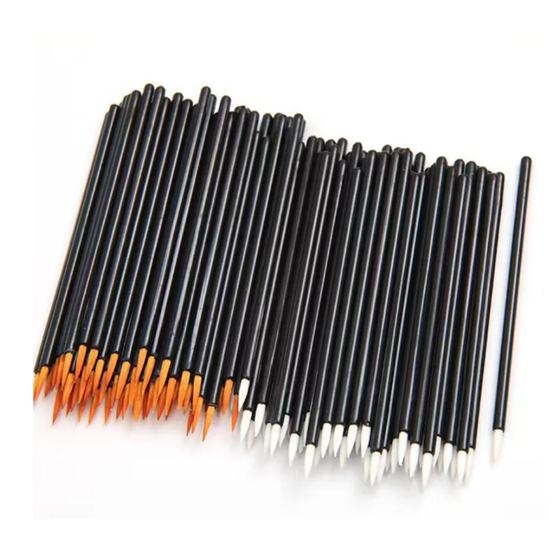 Durable 100Pcs Beauty Makeup Eyeliner Brushes With Cap Make Up Brush Disposable Eyeliner Brush 4