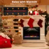 23 Inch Electric Fireplace Insert, Recessed Quartz Fireplace Heater with 6 Flame Modes & 5 Brightness 4