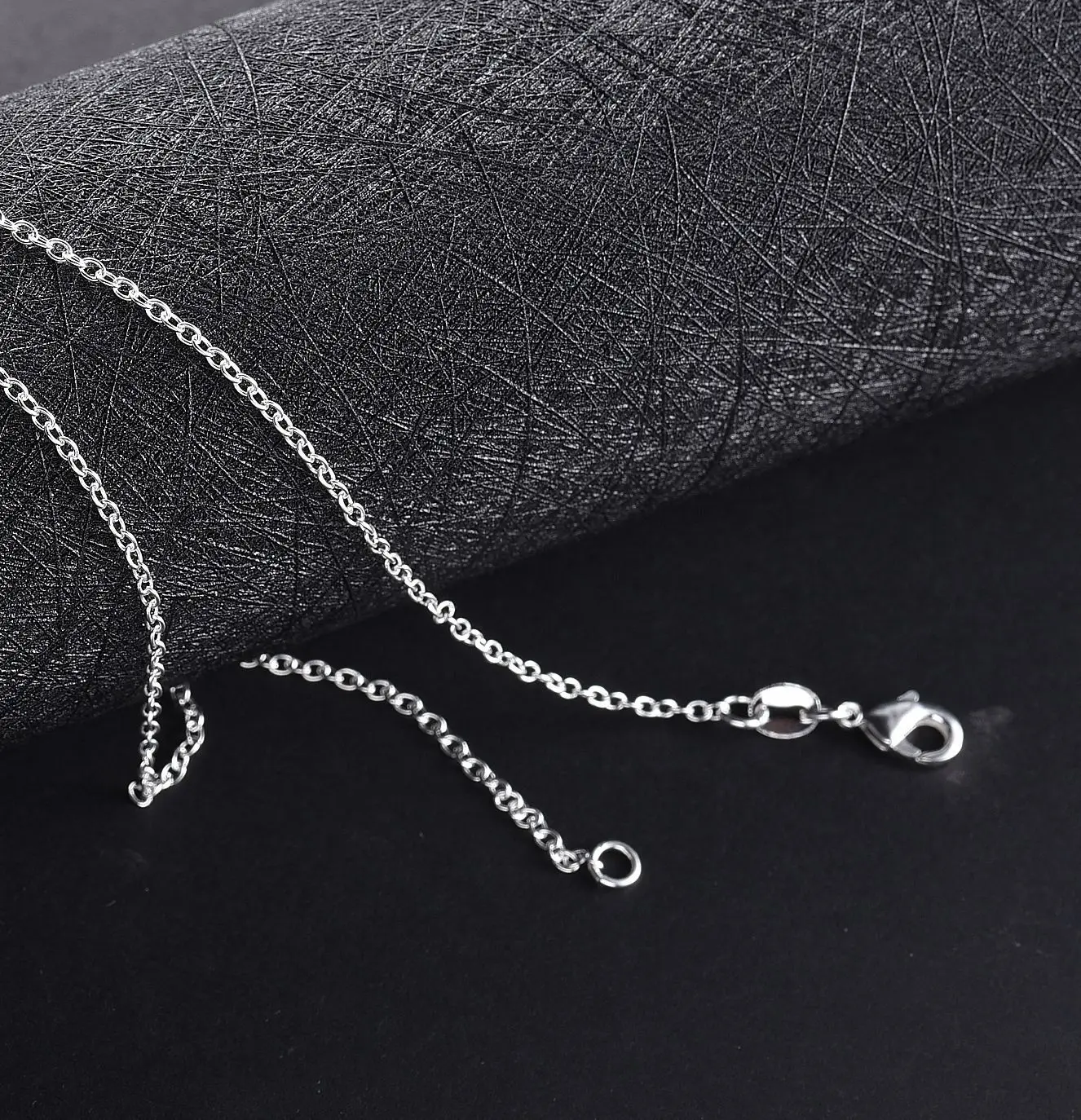 Catena a graffetta n argento sterlng 925: collana con moschettone a