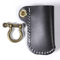 Premium Genuine Cowhide Leather Lighter Case with Metal Horseshoe Shackle (For mini lighter)