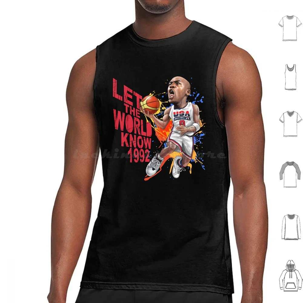 The Goat-1992 Canotte Gilet Senza Maniche Goat Basketball Michael Usa 9 1992 Mvp Legend Let World Know Best Ever Trending