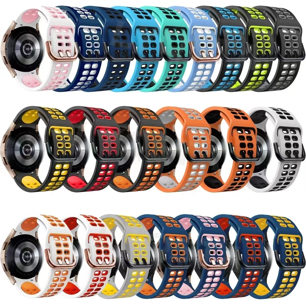 

No Gap silicone strap for Samsung Galaxy Watch 5/4 44mm 40mm/5 Pro 45mm two-tone sports strap Watch 4 Classic 46mm 42mm strap