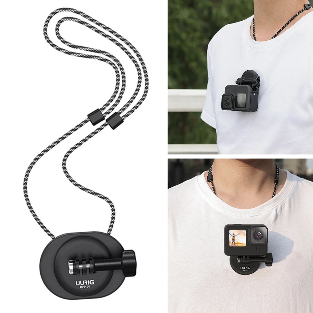 랜야드 달린 마그네틱 액션 카메라 브래킷, DJI 액션용 셀카 거치대, 퀵릴리..