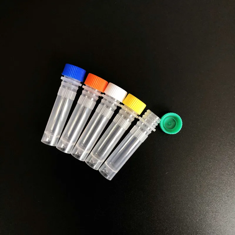 500Pcs 1ml Cryovial 10mm&times;40mm PP Cryogenic Vials Stand Laboratory Cryogenic Vials Washer
