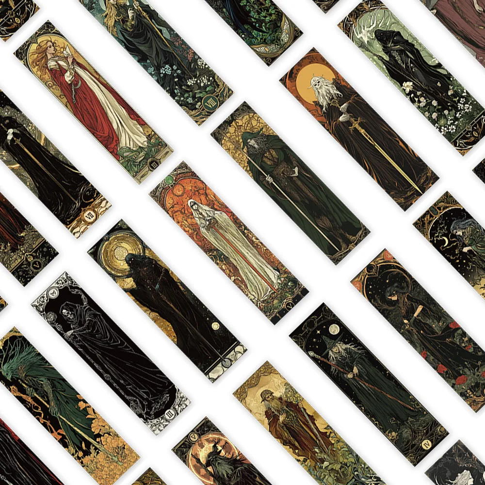 Aesthetic Darkness Magic Wizard Paper Bookmarks 30pcs Library Office Page Markings DIY Students Reader Page Markers bookmark page holder bookmarks stationery supplies paper bookmark