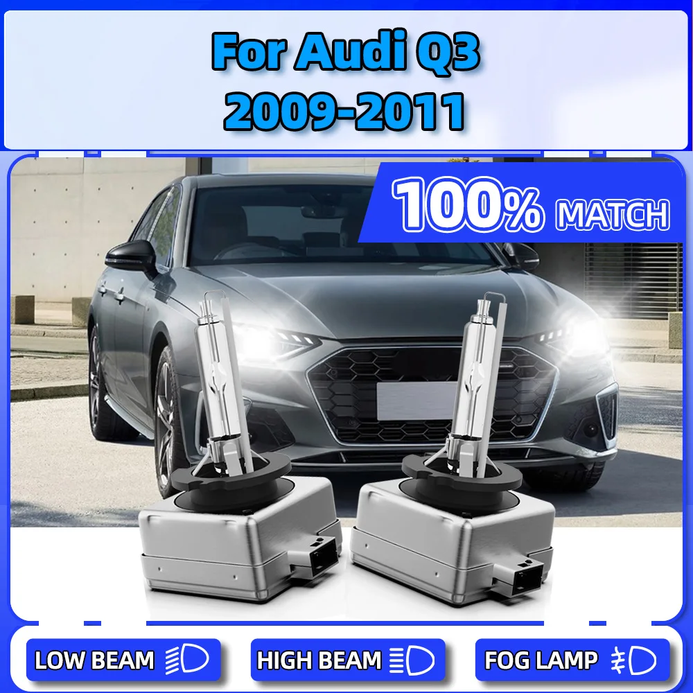 

D3S HID Xenon Headlight Bulbs 20000LM Super Bright Xenon Front Lights 6000K Plug And Play Car Lamps For Audi Q3 2009 2010 2011