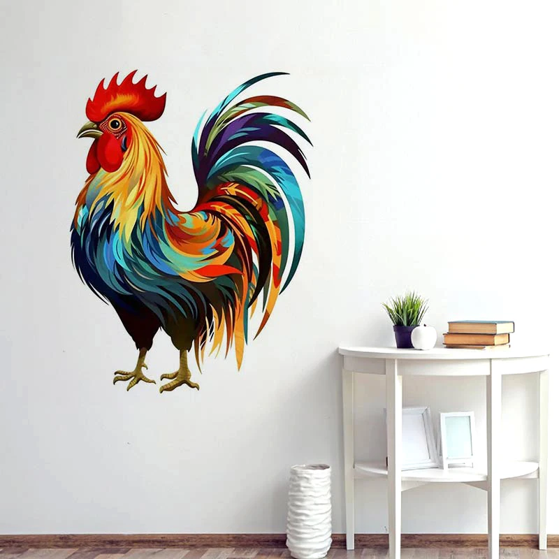 Красочная шикарная Наклейка на стену в виде петуха для комнаты, спальни, домашнего декора, обои, декор для ресторана, самоклеящиеся наклейки M790
