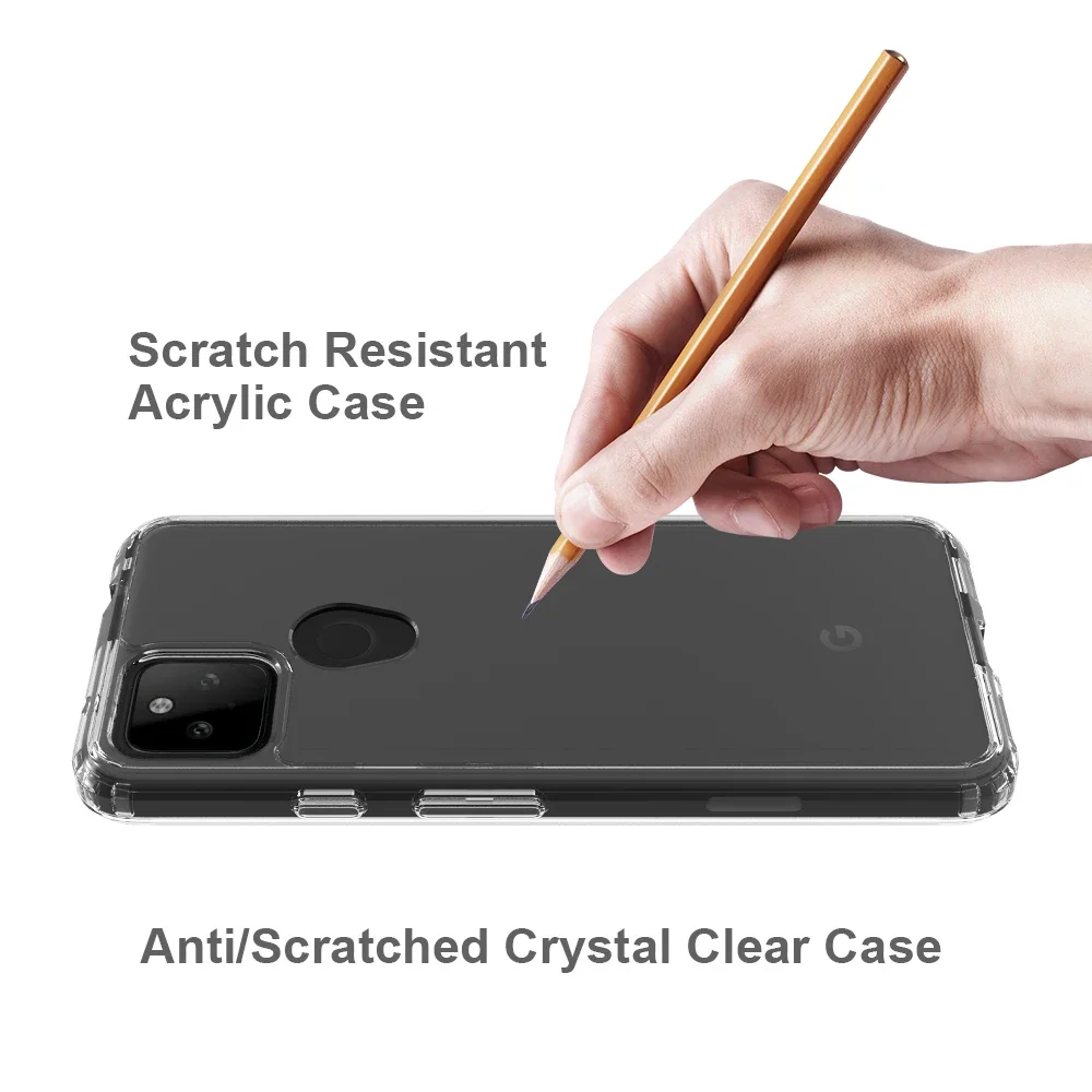 Hybrid Shockproof Air Cushion Case with Crystal Clear Acrylic Back