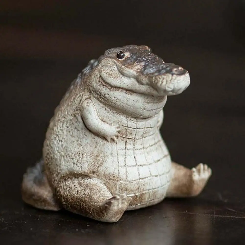 Tea Pet Purple Clay Handmade Crocodile Tea Figurine Household Supply Fine Workmanship Decorative tea pet ornaments