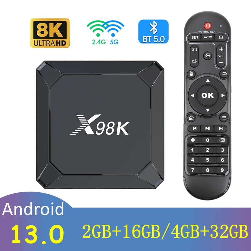 Android 13 TV Box X98K RK3528 Dual WiFi BT 5.0 8K Streaming