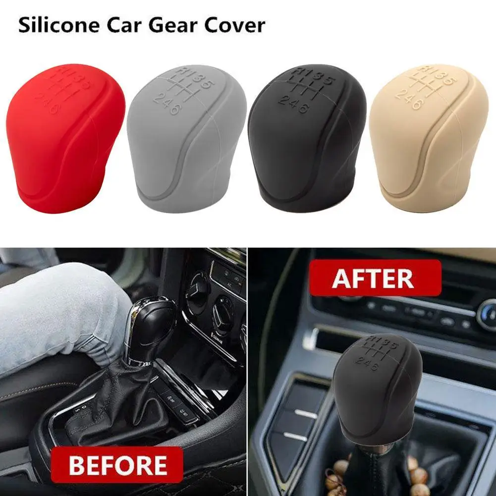 Compre Carro de silicone engrenagem cabeça shift knob capa aperto do freio  de mão do carro cobre coleiras de mudança de engrenagem