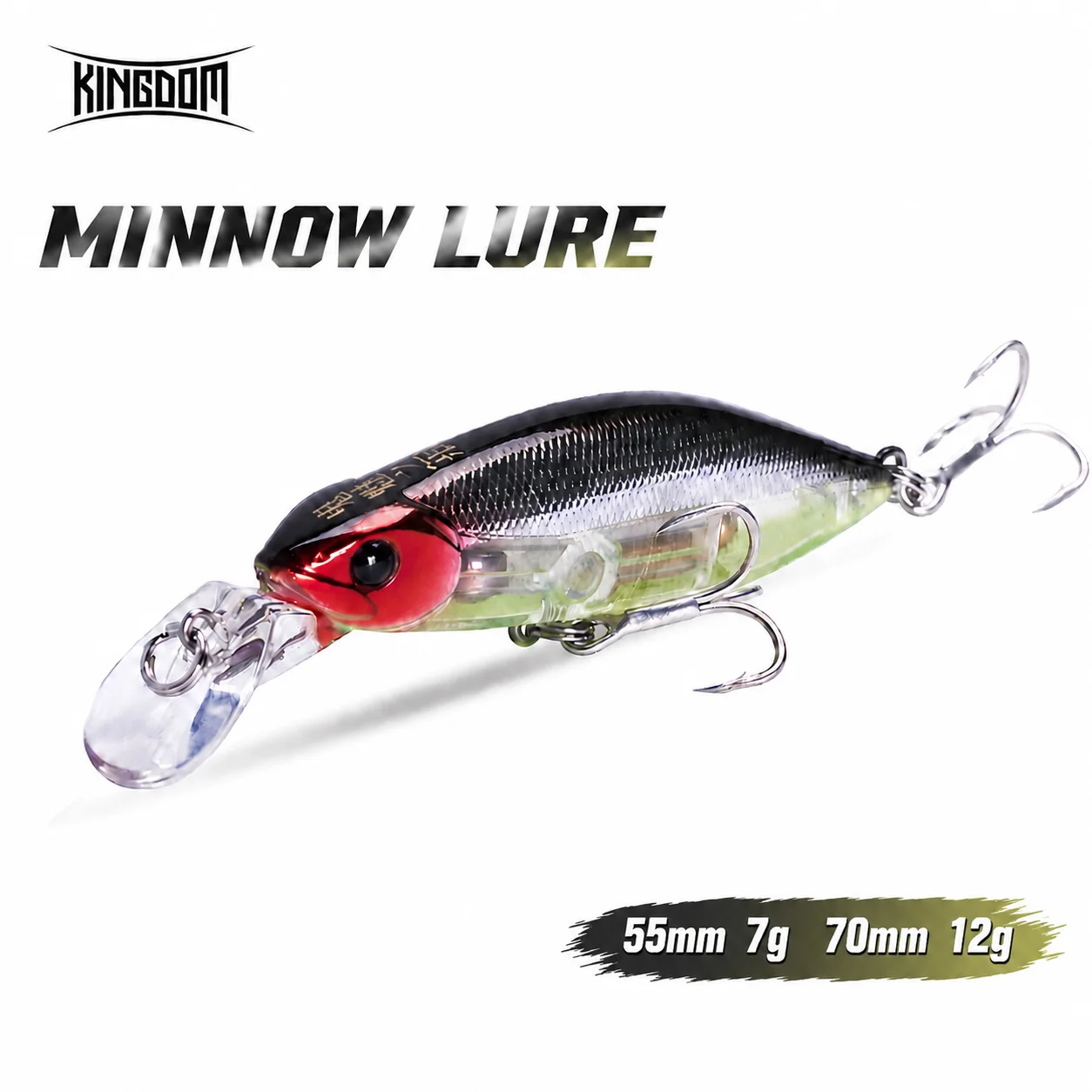 Kingdom Slow Sinking Pencil Noise Minnow Angelköder 70 mm 12 g 55 mm 7 g Swimbaits Swing Hard Baits Wobbler Fishing Jerkbait